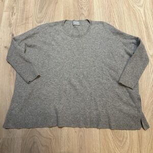 PURE COLLECTION 100% Cashmere Jumper Sweater - Size M- Gray - Crew Neck Boxy